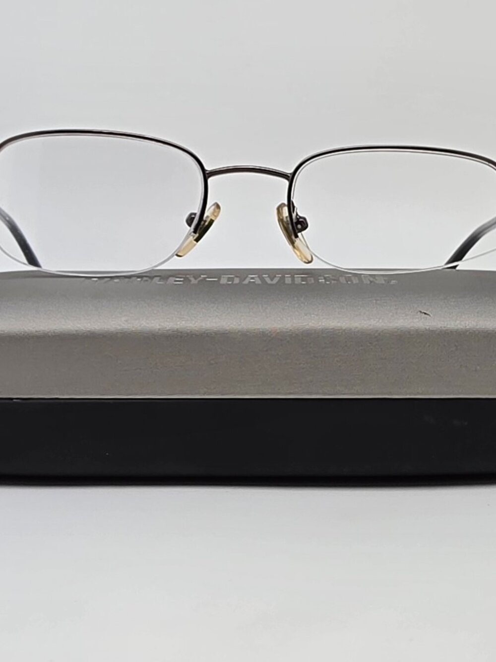 Harley Davidson HD255 Gunmetal Semi Rimless Eyeglasses Frame w Flexhinge & Case